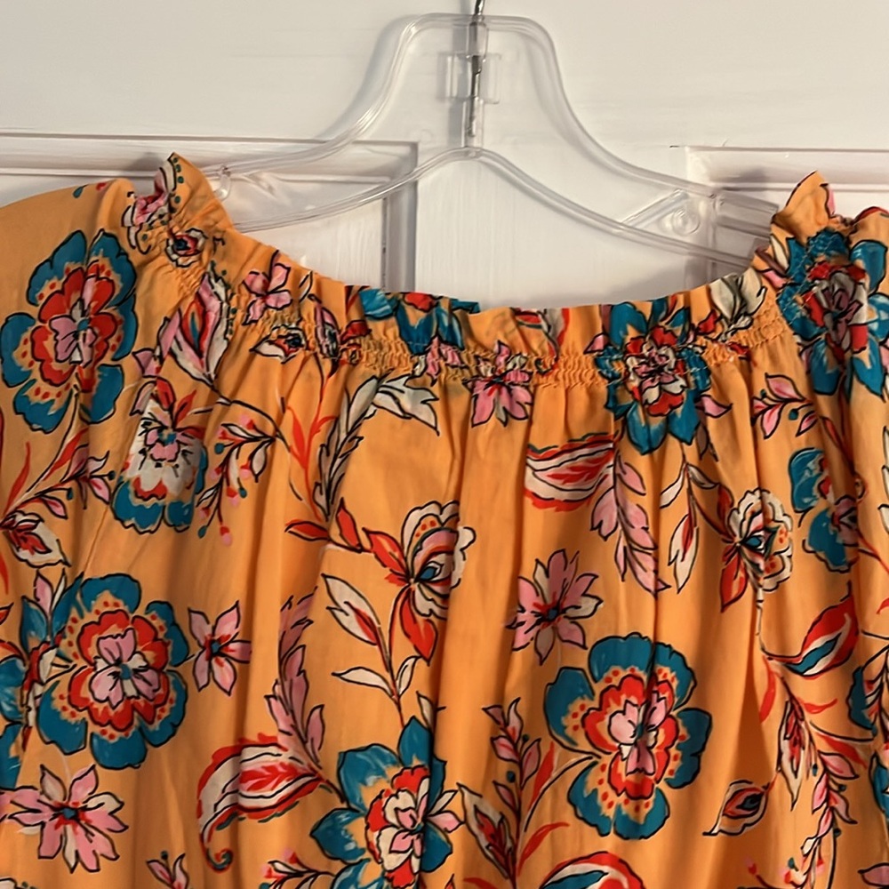 Talbots Orange Midi Sundress With Flutter Sleeves… - image 7